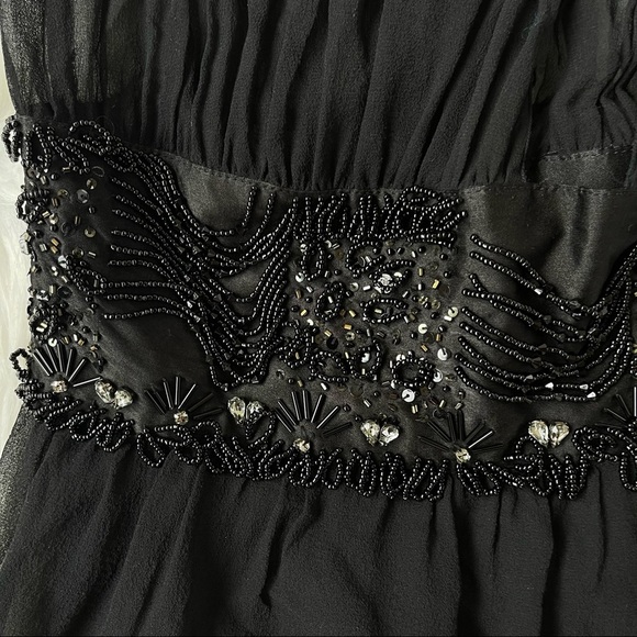 PINKO sheer blouse long sleeve princess waist rhinestone Whimsy goth - Picture 8 of 14